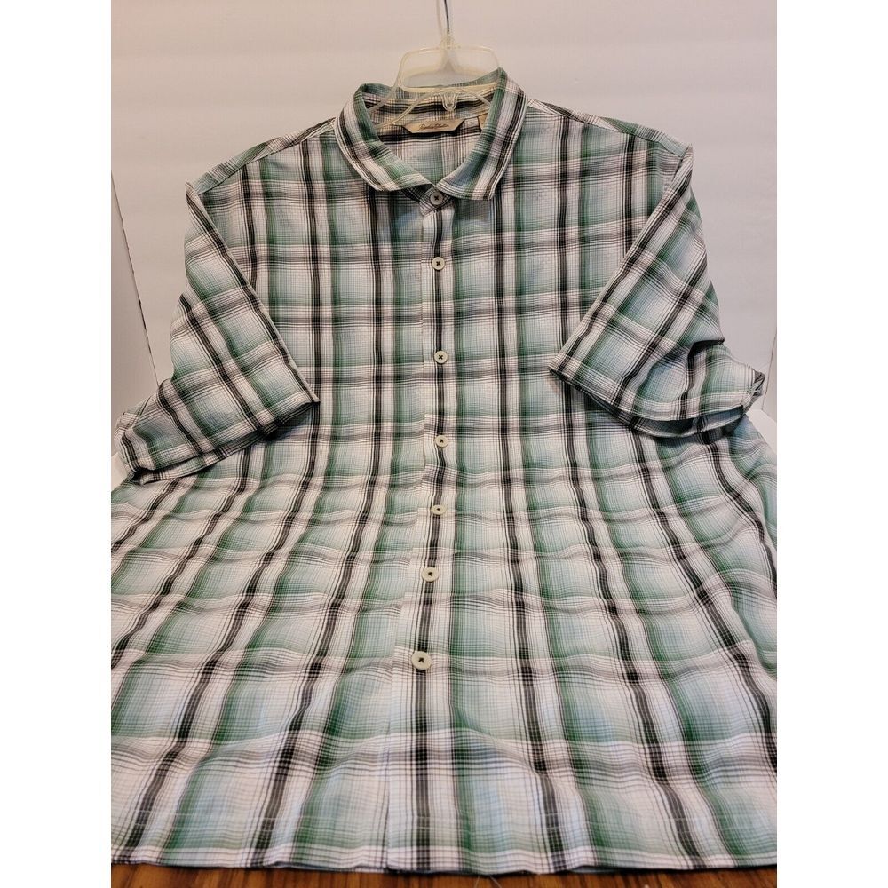 Paradise collection, mens plaid short sleeve shirt, size‎ XL